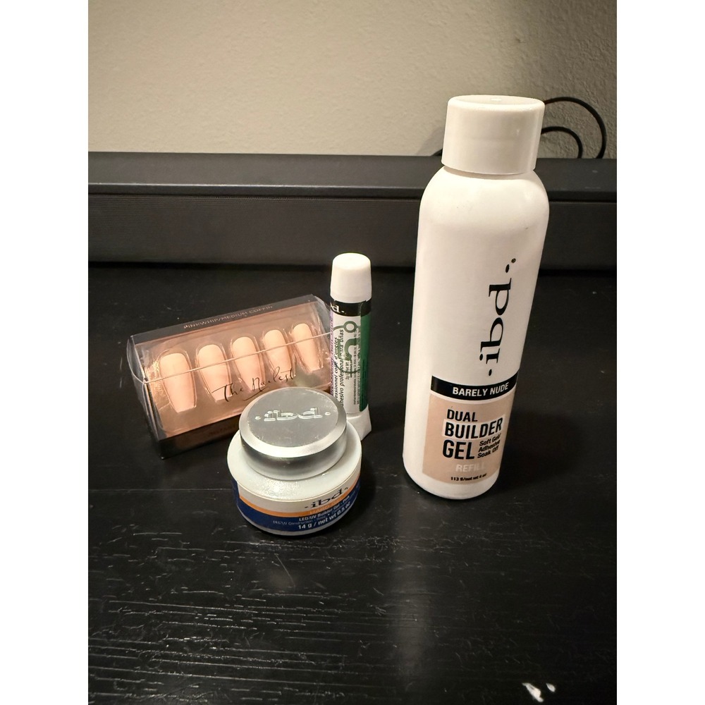 Lot New ibd Dual Builder Gel Barely Nude 4oz Hard Gel Pink The Nailest Nails